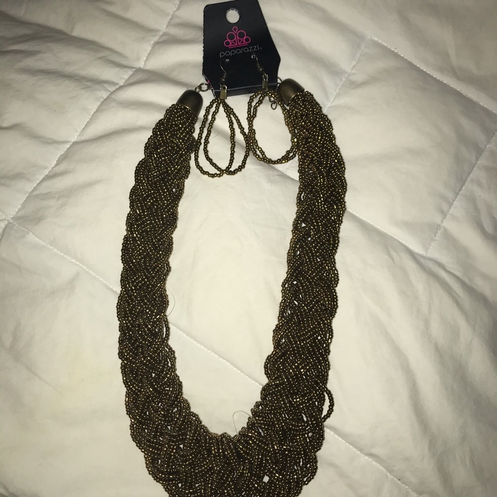 Paparazzi Bronze-Colored beaded Jewelry